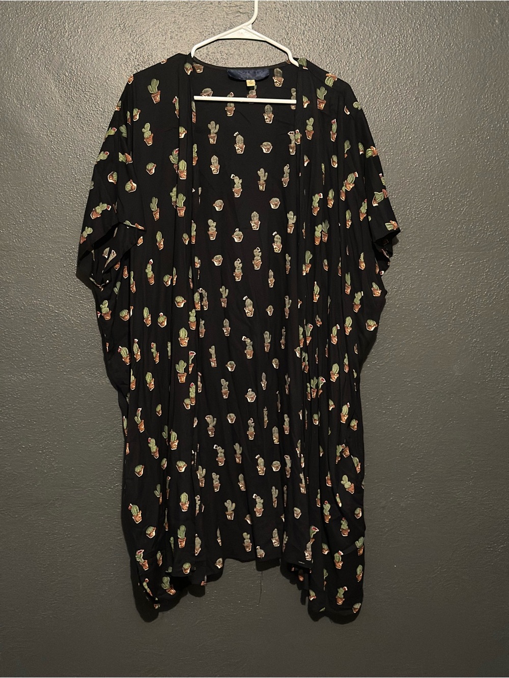 Blue Rain Cactus Print Duster